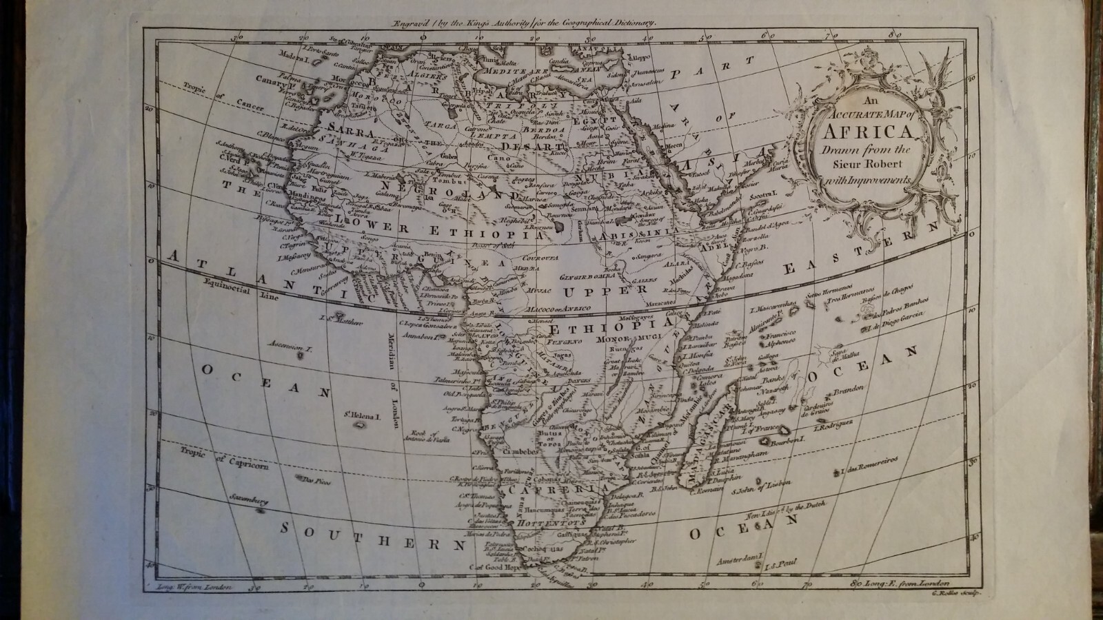 1760’S ANTIQUE COPPER PLATE MAP – AN ACCURATE MAP OF AFRICA – ROBERT / GIBSON