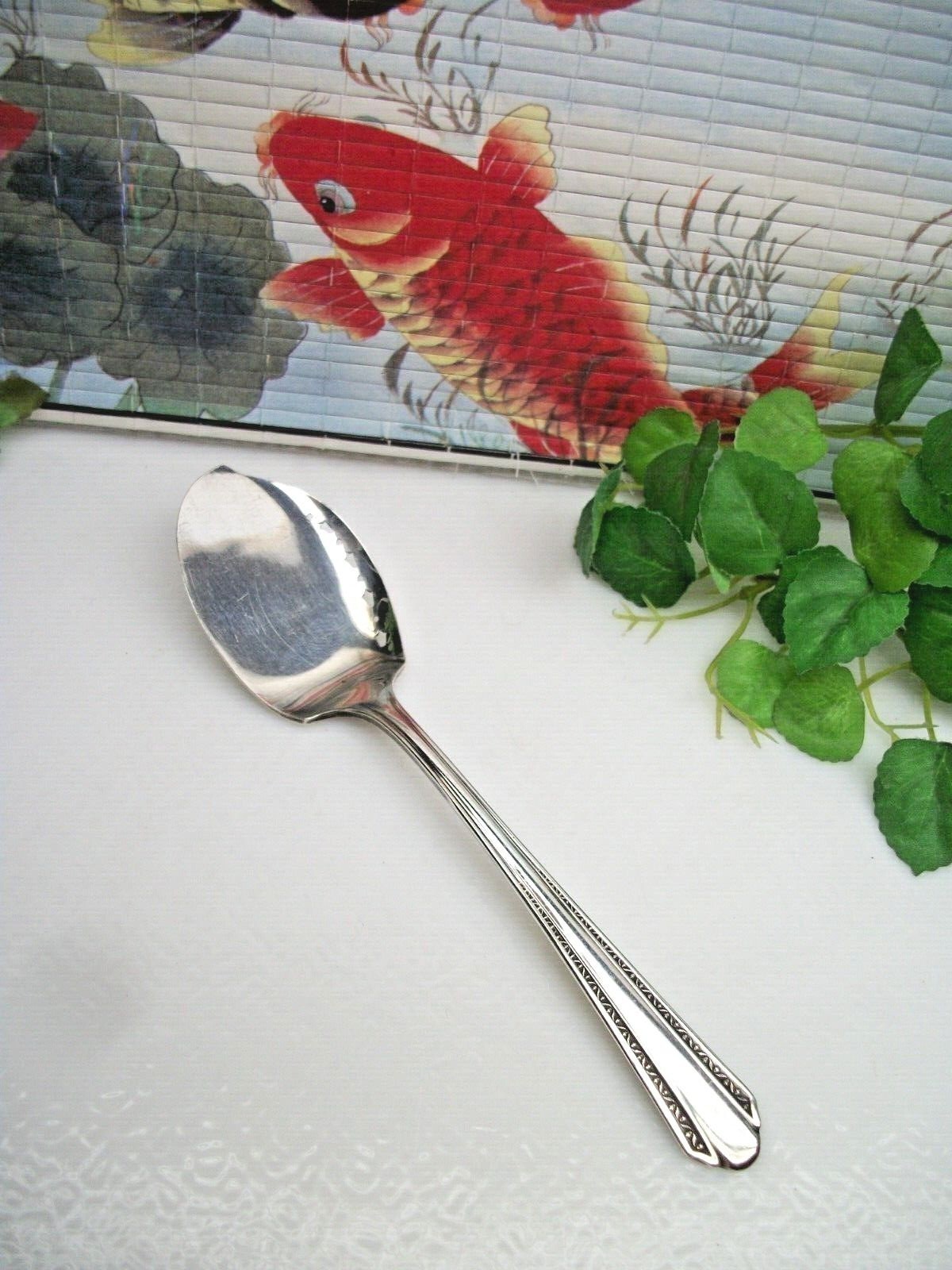 Oneida Wm A Rogers CROYDON Mary Lee Silverplate Pierced Jelly Server Spoon 1932