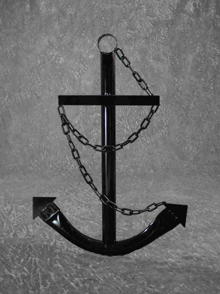 Black Anchor Wall Decor 3′ Metal Handmade Nautical Outdoor Yard Decoration New