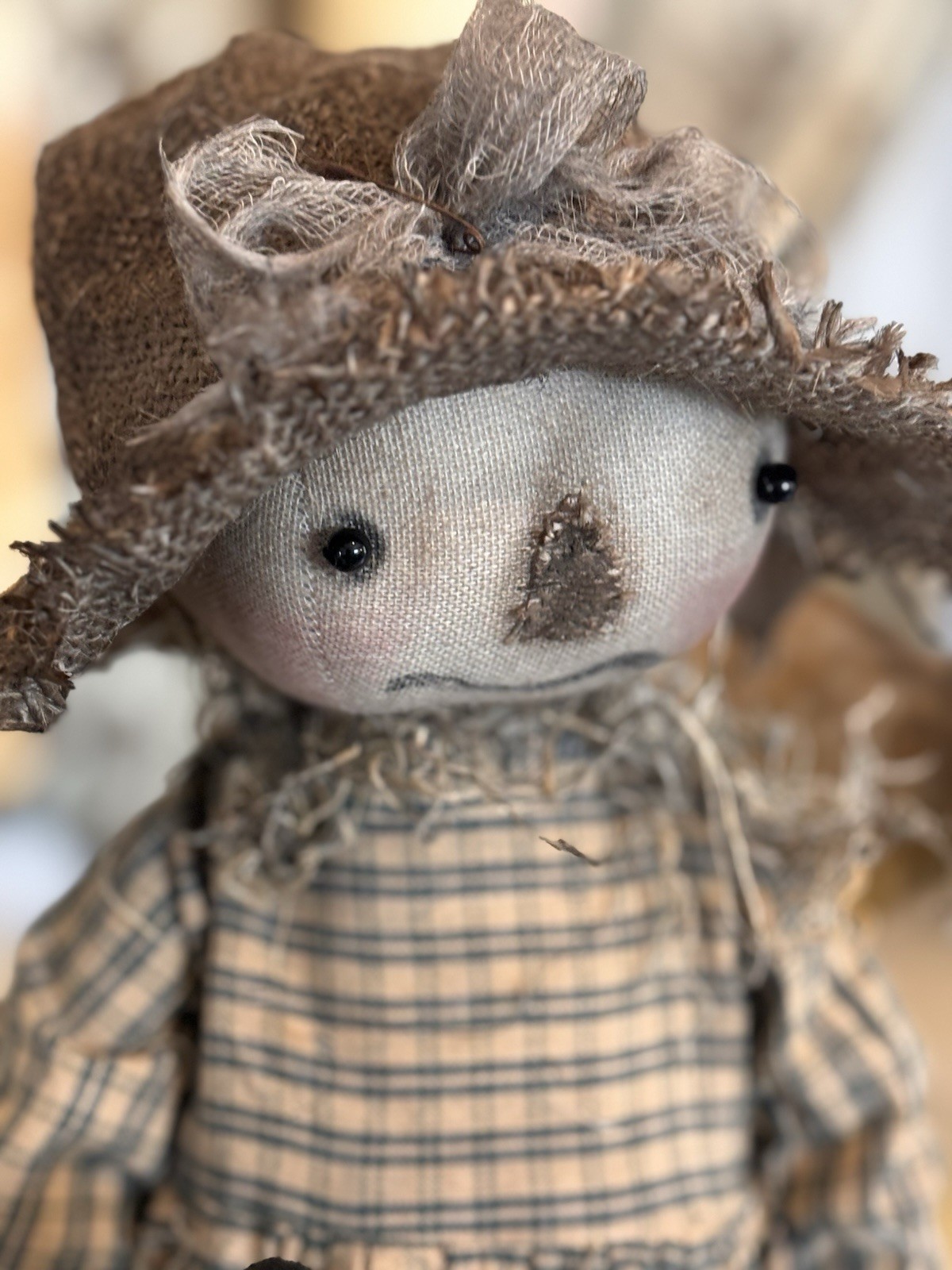 Primitive Handmade Scarecrow Doll Folk Art Handmade
