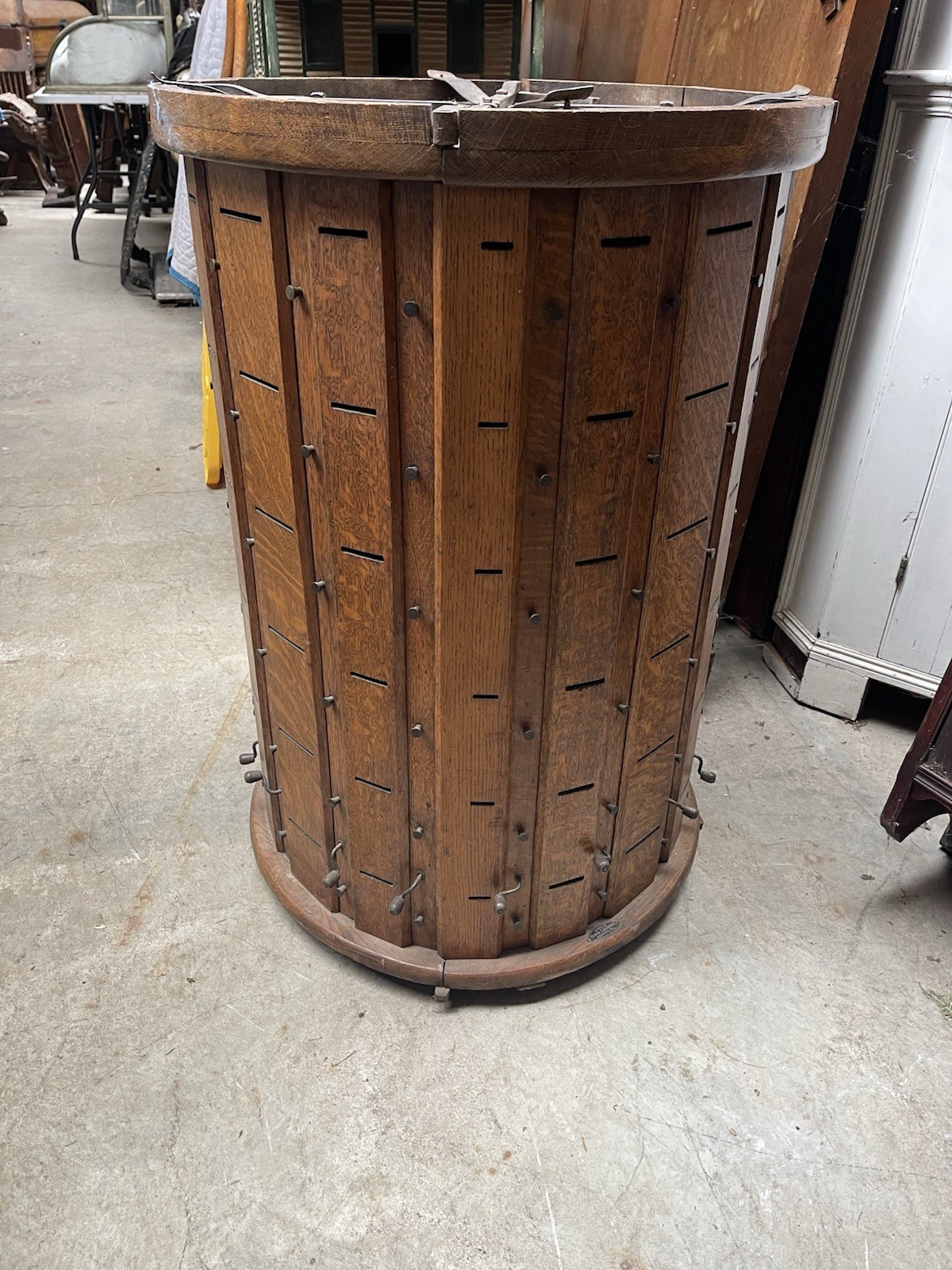 Rare Revolving Lochner Oak Ribbon Cabinet Country Store