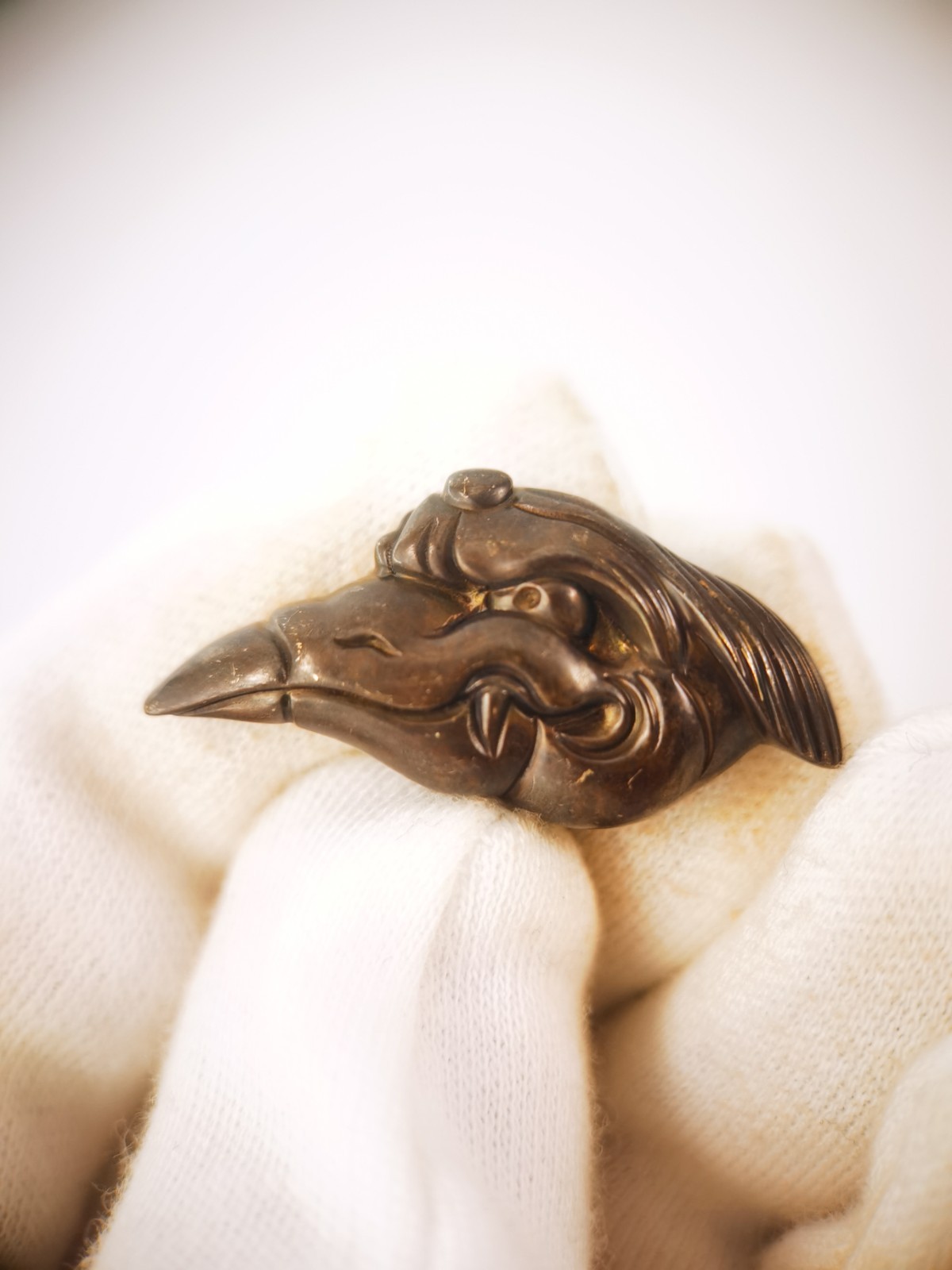 Japanese Type Tengu Pattern Menuki for wakziashi and tanto Y188