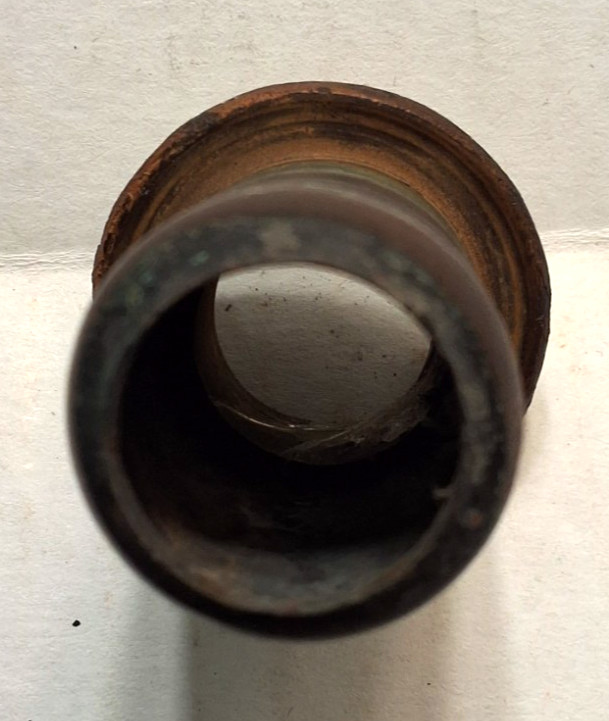 OLD ORIGINAL HEAVY BRASS TRANSITIONAL LIGHTNING ROD WEATHERVANE FERRULE