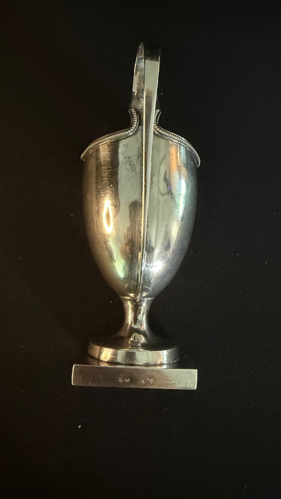 American 18th Century Coin Silver Helmet Cream Jug Circa 1786