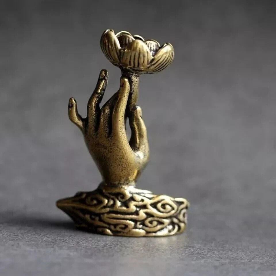 Brass Backflow Incense Burner Holder Hand Shape Statue Cone Incense Burner