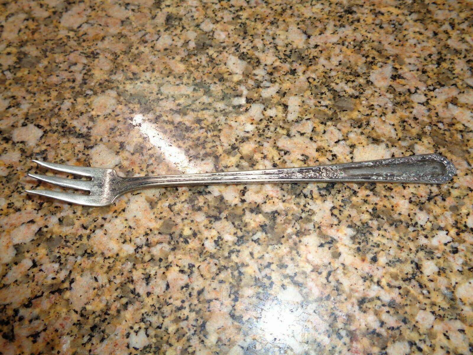 *Vintage Monroe Silver Co “Diana” OR “FOUR” Silverplate Flatware COCKTAIL Fork