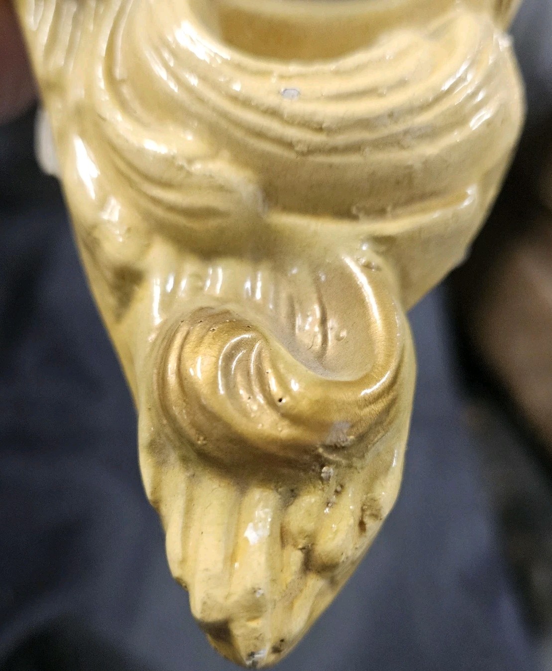 Vintage Plaster Chalkware Gilded Putti Wall Bracket Shelf Sconce