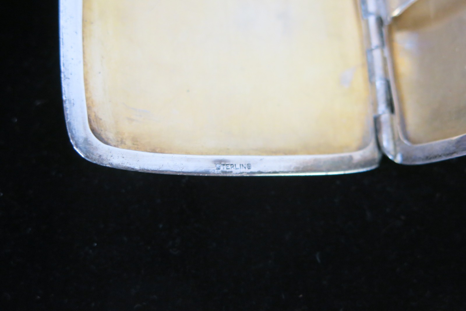 Ca. 1835 Sterling Silver and Gold Wash Hinged Georgian Dance Card Case