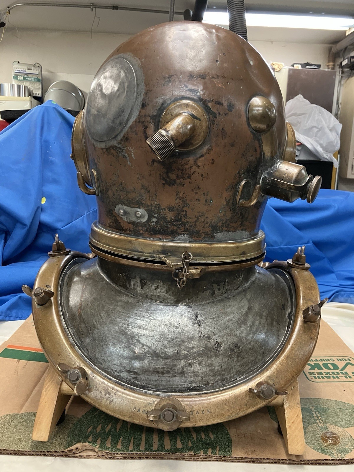 Authentic 1900’s Schrader NAVY Diving Helmet MK IV Vintage Antique Genuine
