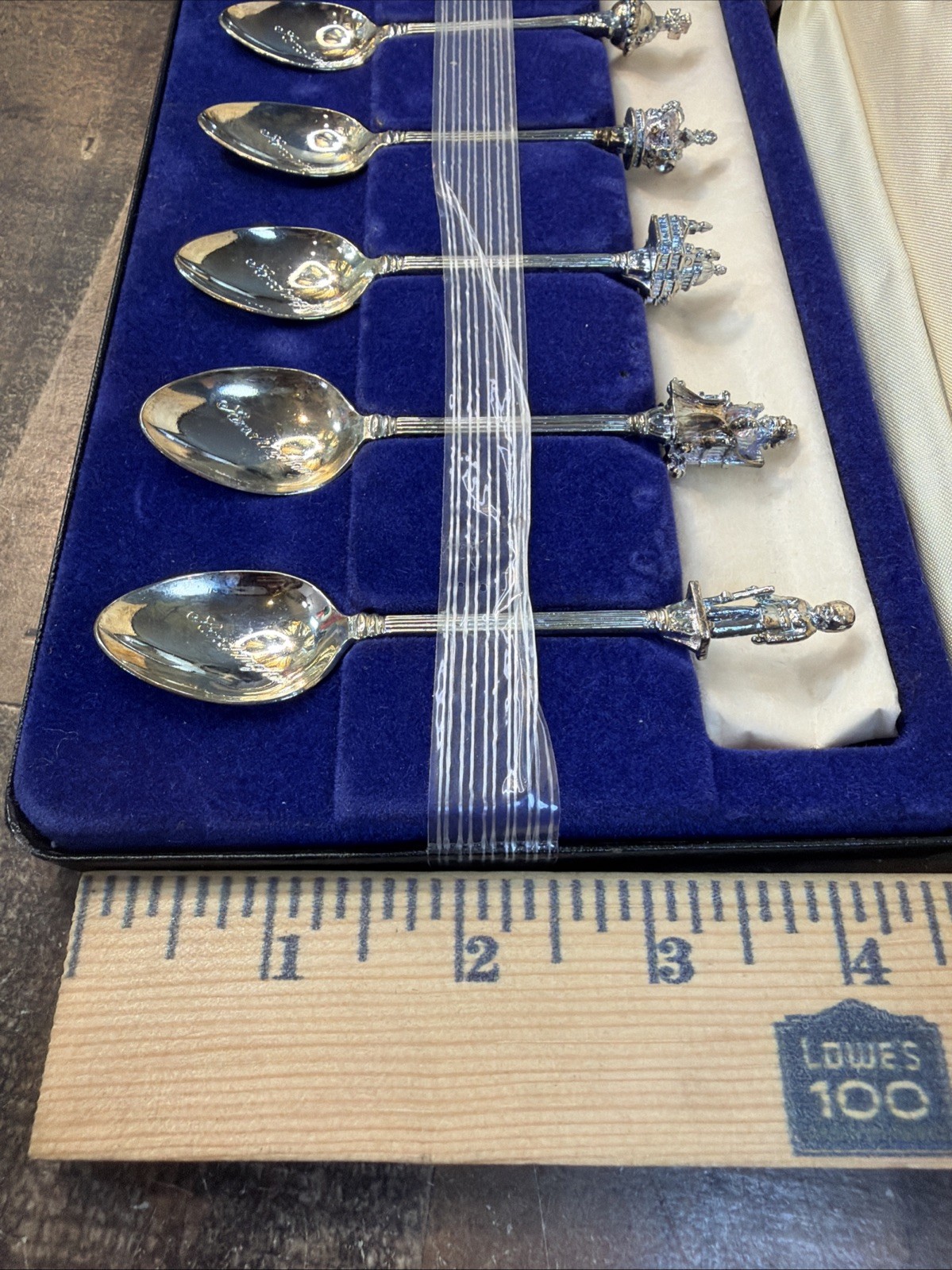Vintage Sandringham Coronation Spoon Set 6pc WAPW Silver Plate Great Britain