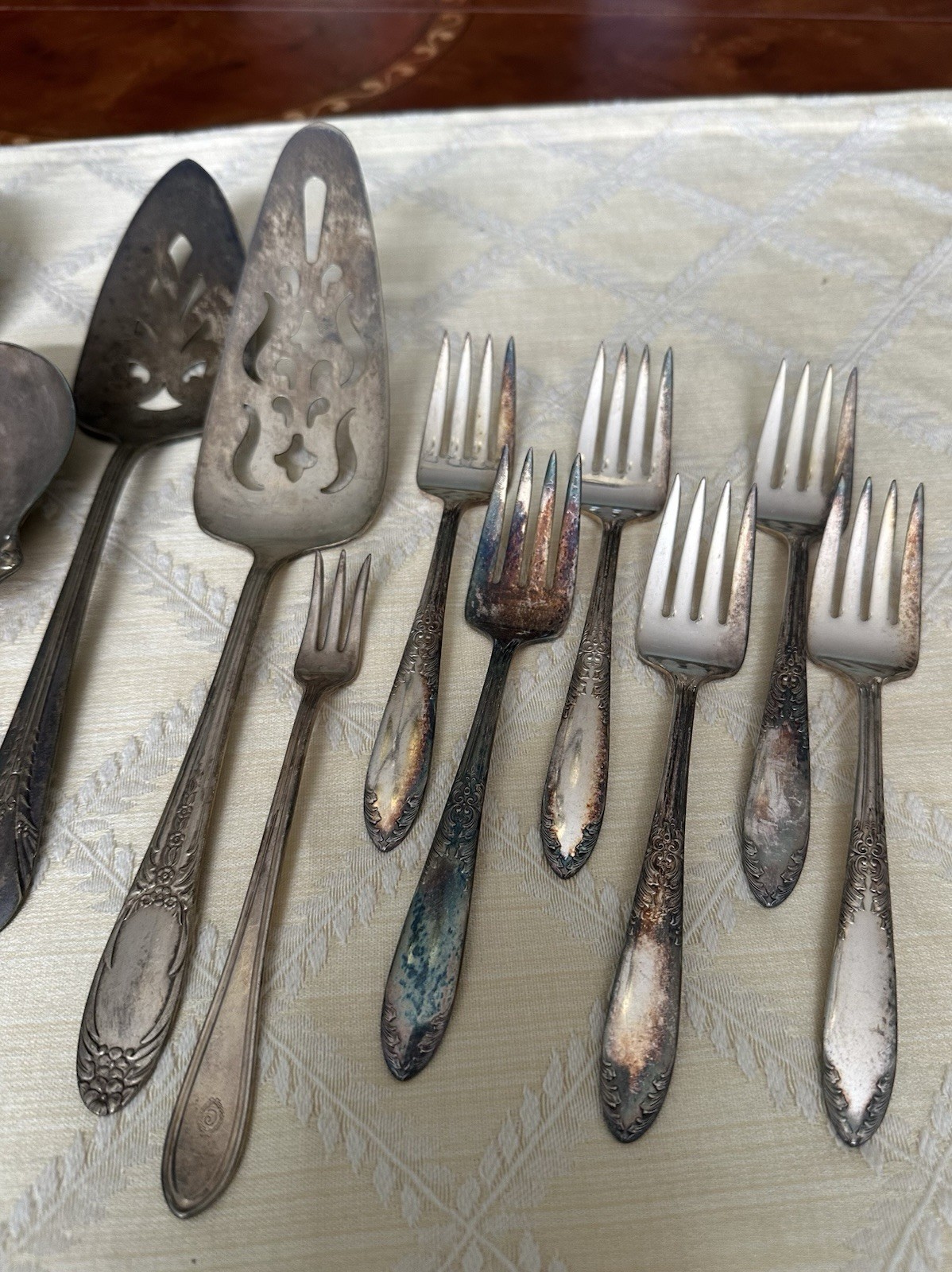 Vintage Silverplate Flatware Mixed Lot 19 pieces Community Serving Spoons Forks