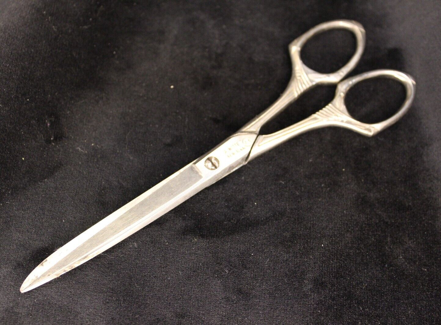 Antique A Witte New York Germany Steel Scissors Shears Art Deco Handle Pattern