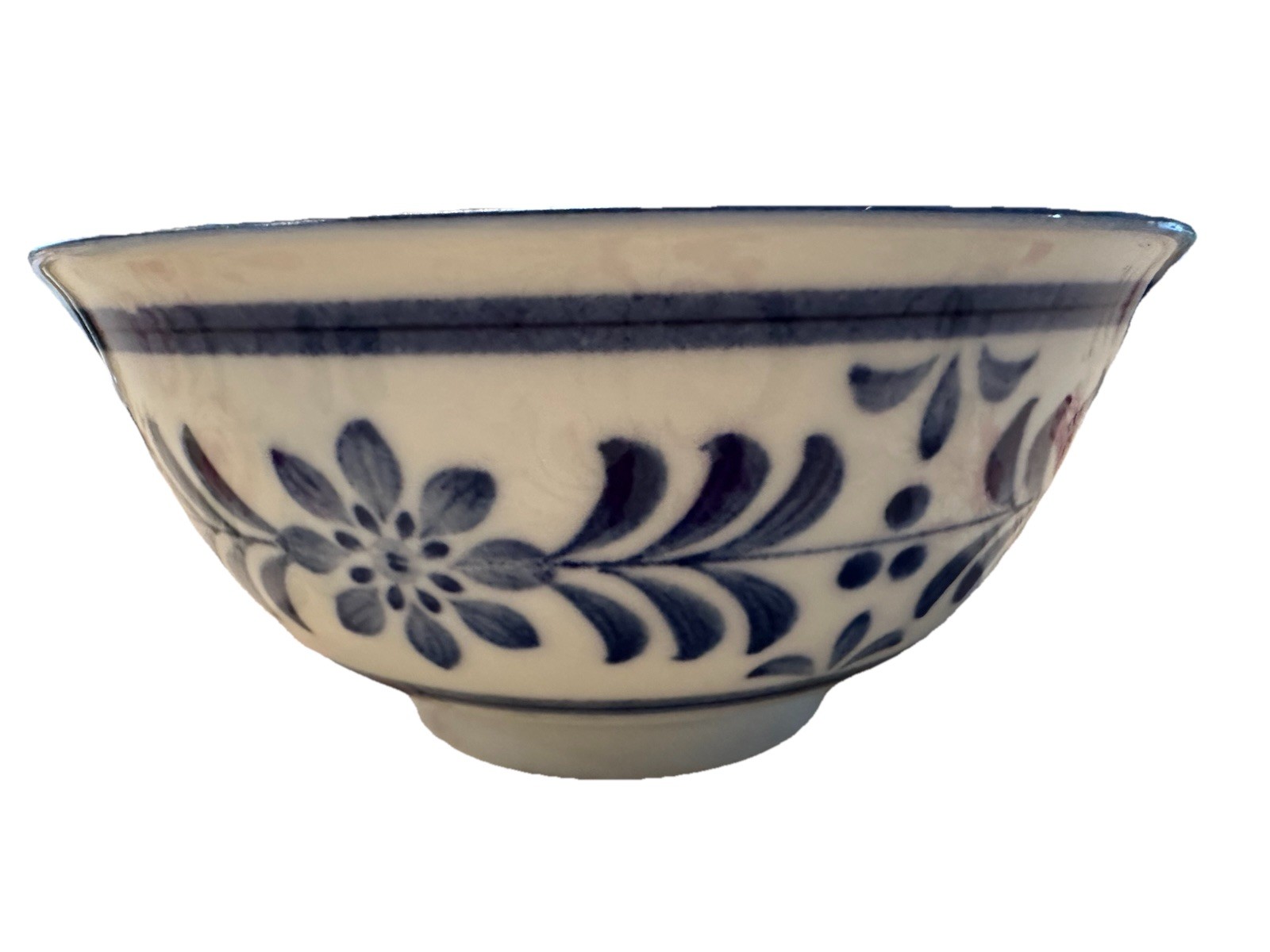 Porcelain China Dynasty White Blue Bowl Signée China Blue White