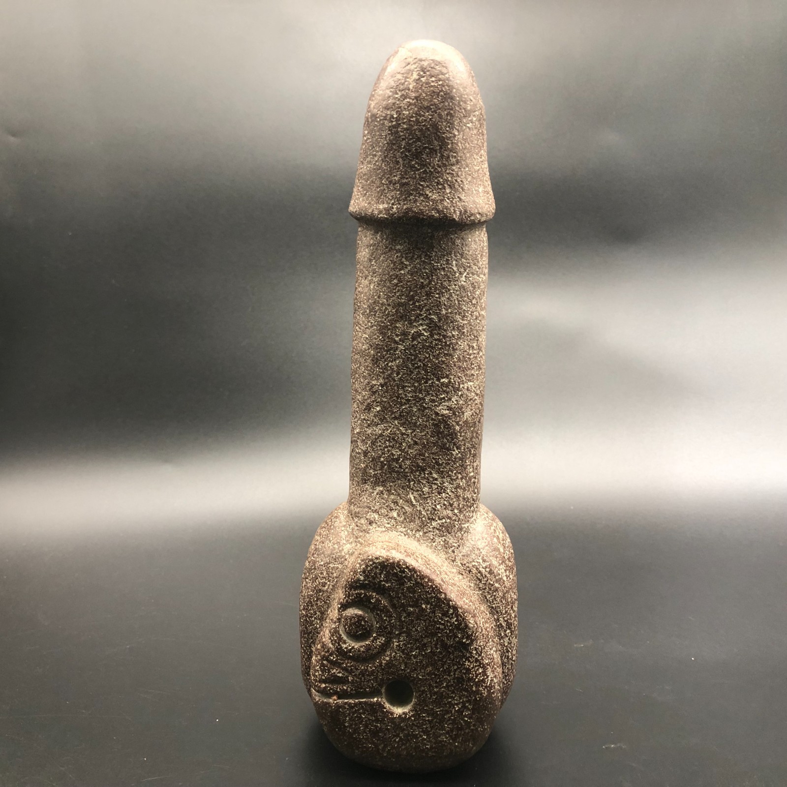 Old “HongShan” Culture Jade Hand-Carved Fengshui Penis & Pig Dragon Statue,X198