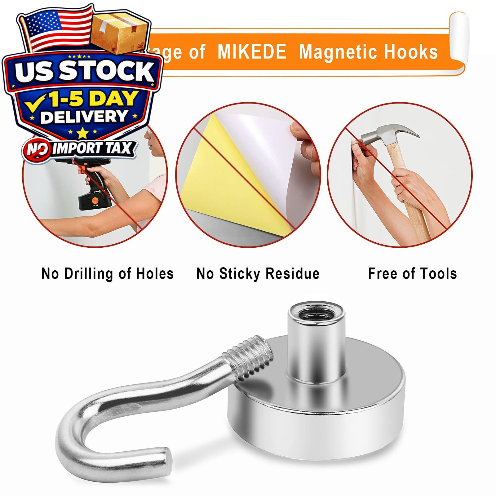 35 Pack Magnetic Hooks Neodymium 30LB Heavy Duty Hooks Cruise Fridge Locker