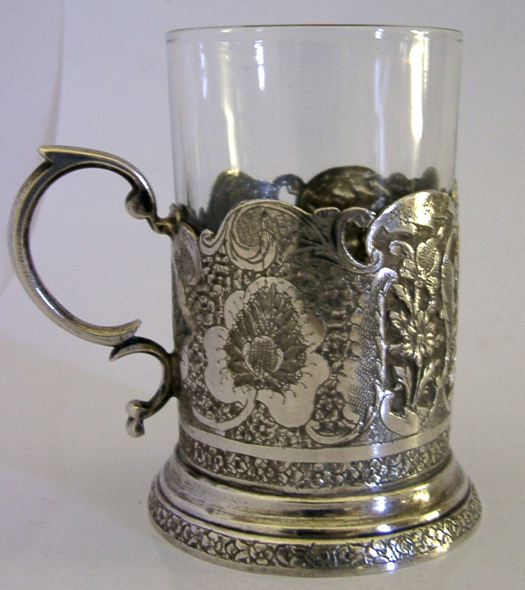 BEAUTIFUL EASTERN 84 SOLID SILVER TEA GLASS c1920 ANTIQUE 150g OTTOMAN PERSIAN