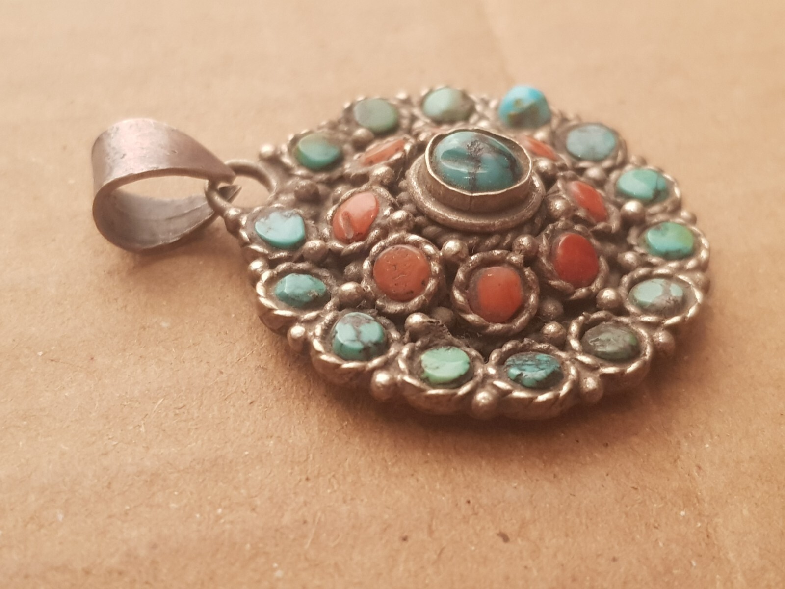 Rare Antique Ancient Egyptian Silver hanger precious Stone Silver 2480 BC