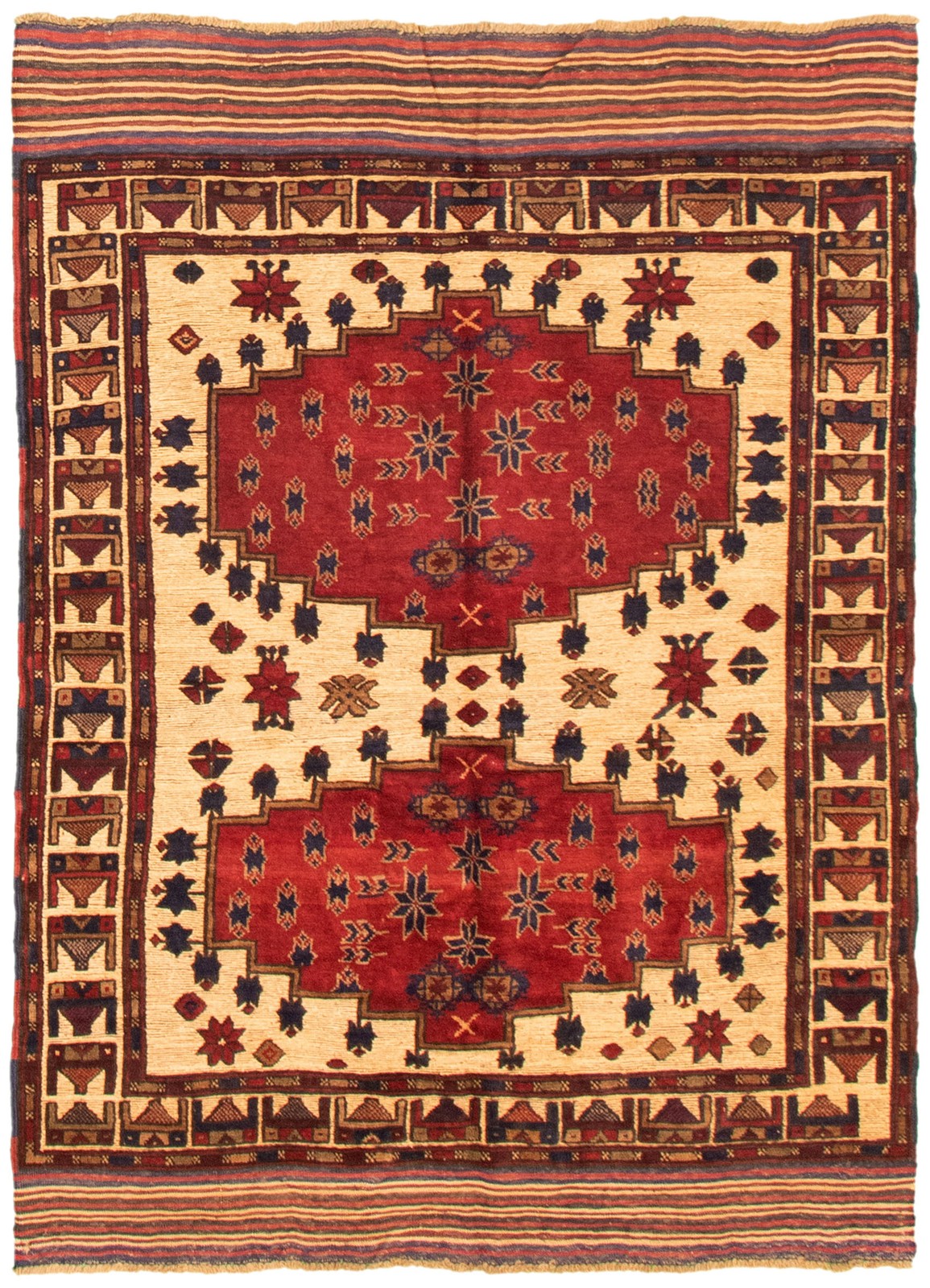 4’2″ x 5’10” Vintage Hand Knotted Area Rug Traditional Oriental Wool Carpet