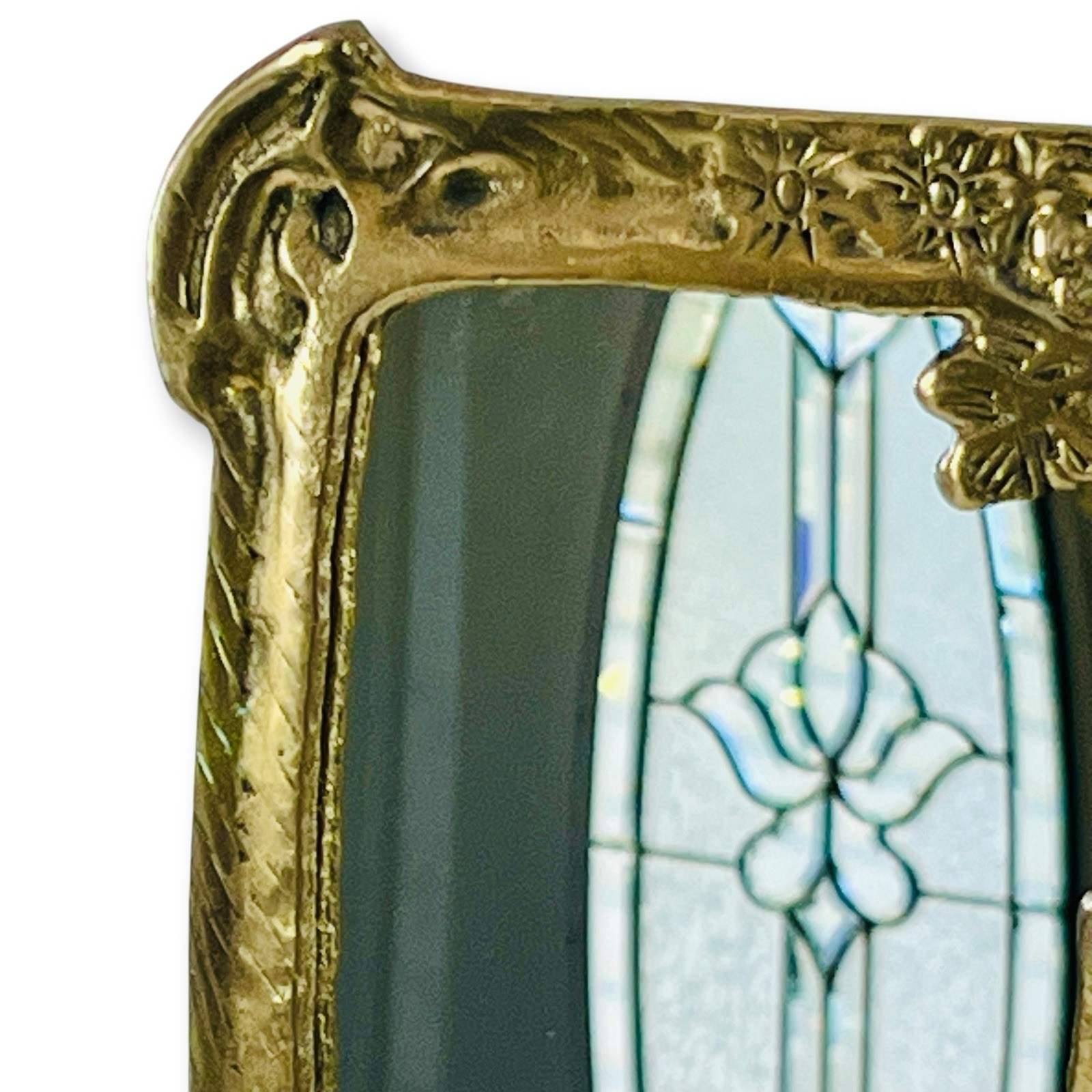 Vtg Vanity Mirror Dresser Solid Brass Art Nouveau “Lady of the Lake” Deco Table