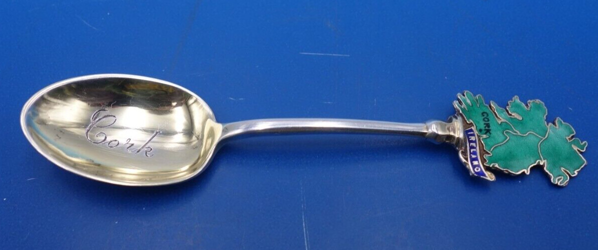 Antique sterling silver souvenir spoon of Cork Ireland by Barker Bros Silver Ltd