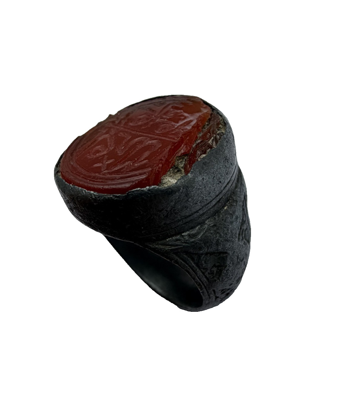 Islamic Silver Ring with Calligraphic Intaglio. 15th-16th century AD. Very Rare!