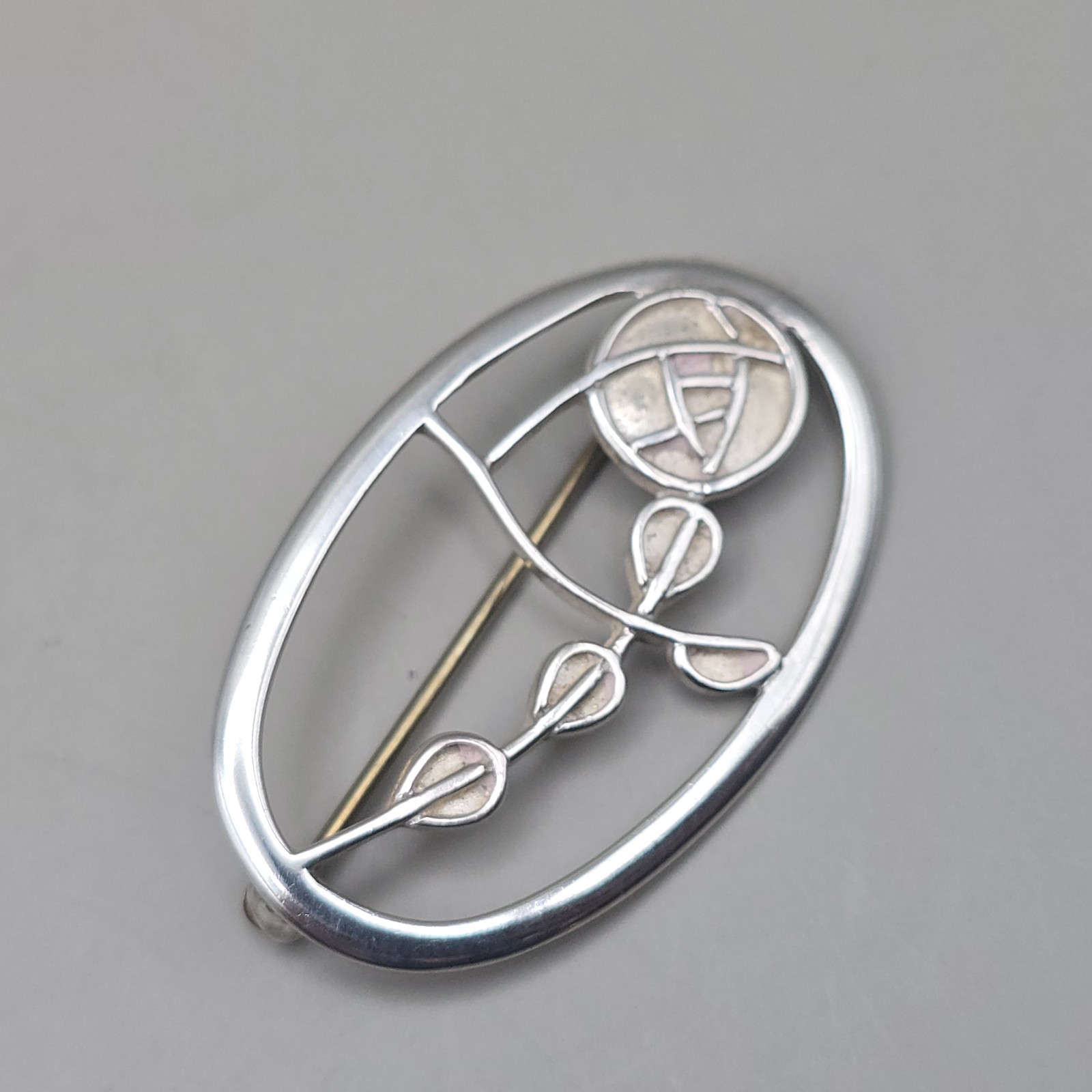 Sterling Silver Glasgow Rose Brooch – Carrick Jewellery CJL Mackintosh Style Pin