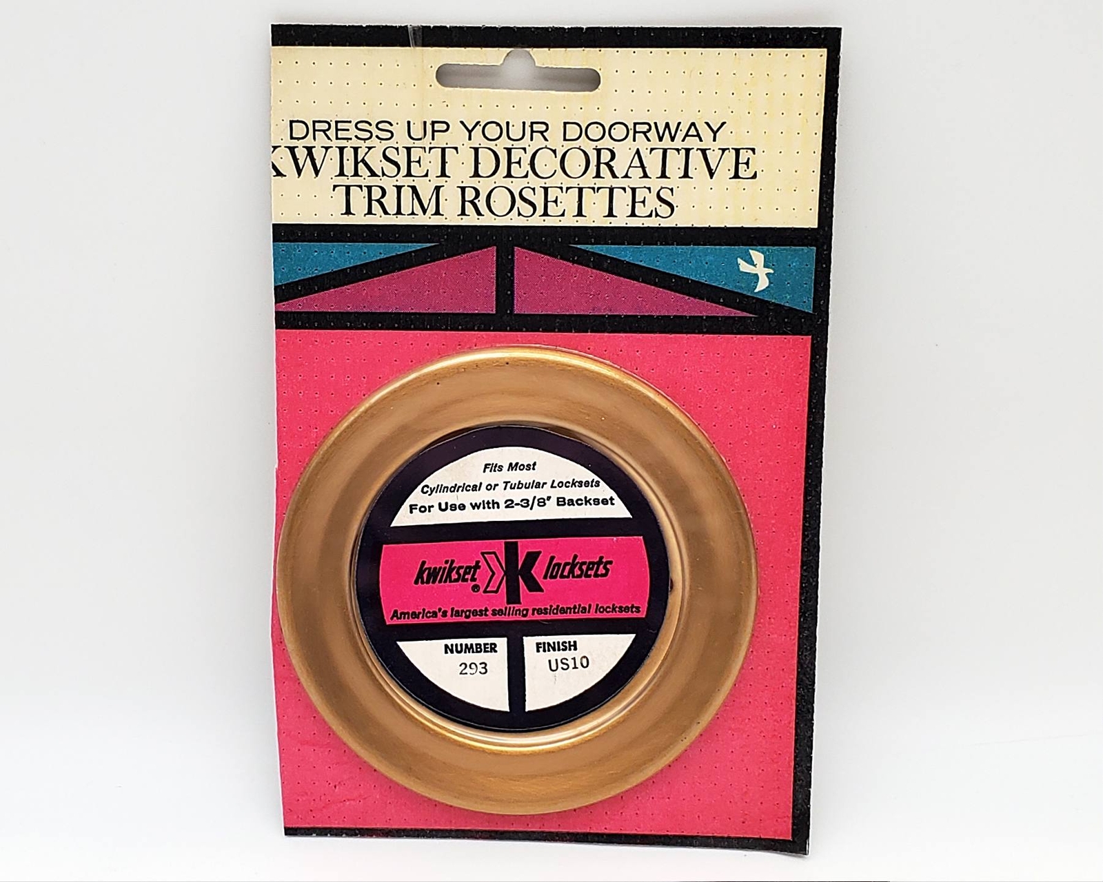 Kwikset Escutcheon Satin Bronze Deadbolt or Knob Trim 3-3/4″ Outer Diameter NOS