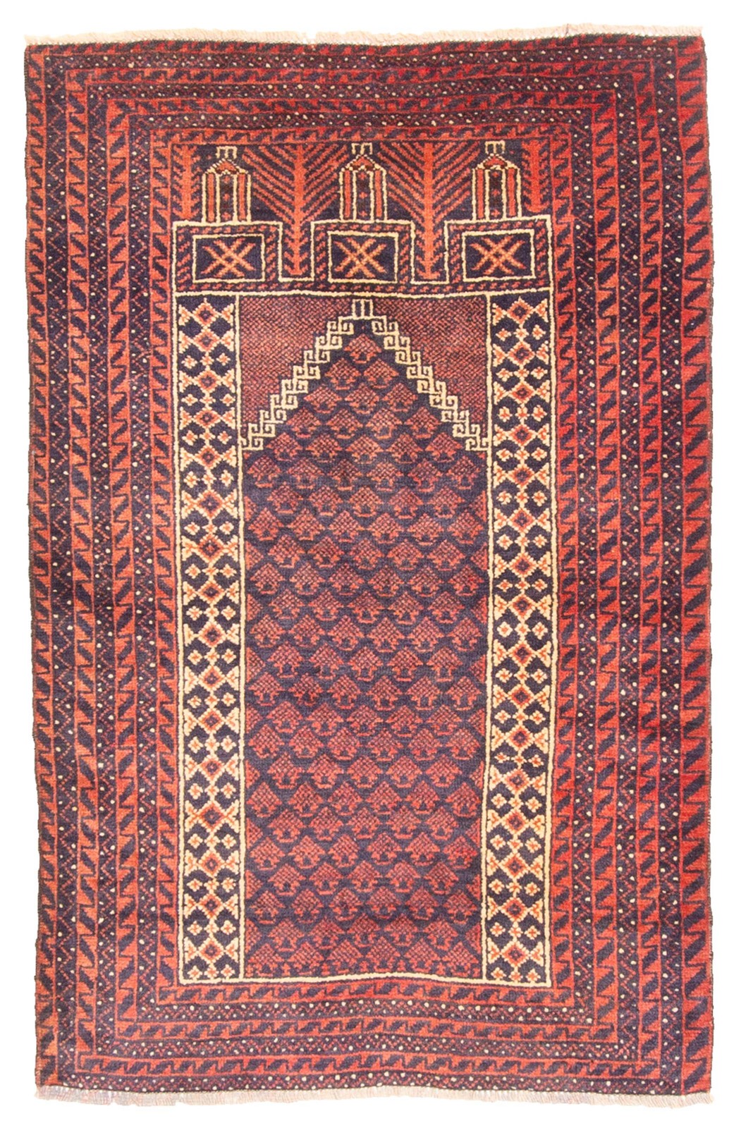 Vintage Traditional Hand-Knotted Area Rug 2’10” x 4’2″ Oriental Wool Carpet