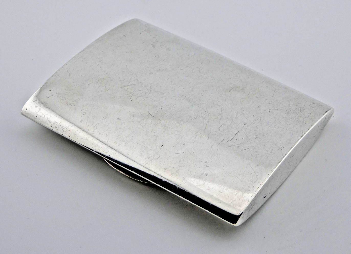 ART DECO SOLID STERLING SILVER CIGARETTE SNUFF TOBACCO CASE C.1920 – 99.2grams