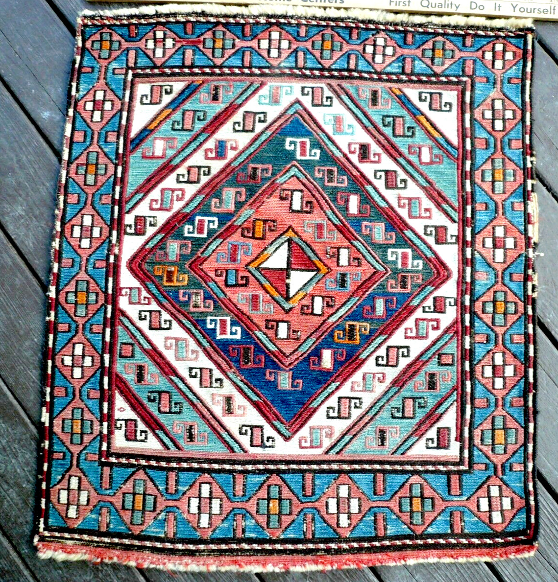 Very Fine 1880’s Kazak Saddlebag Face, Gendae/Ganja Tribal Caucasian Soumak