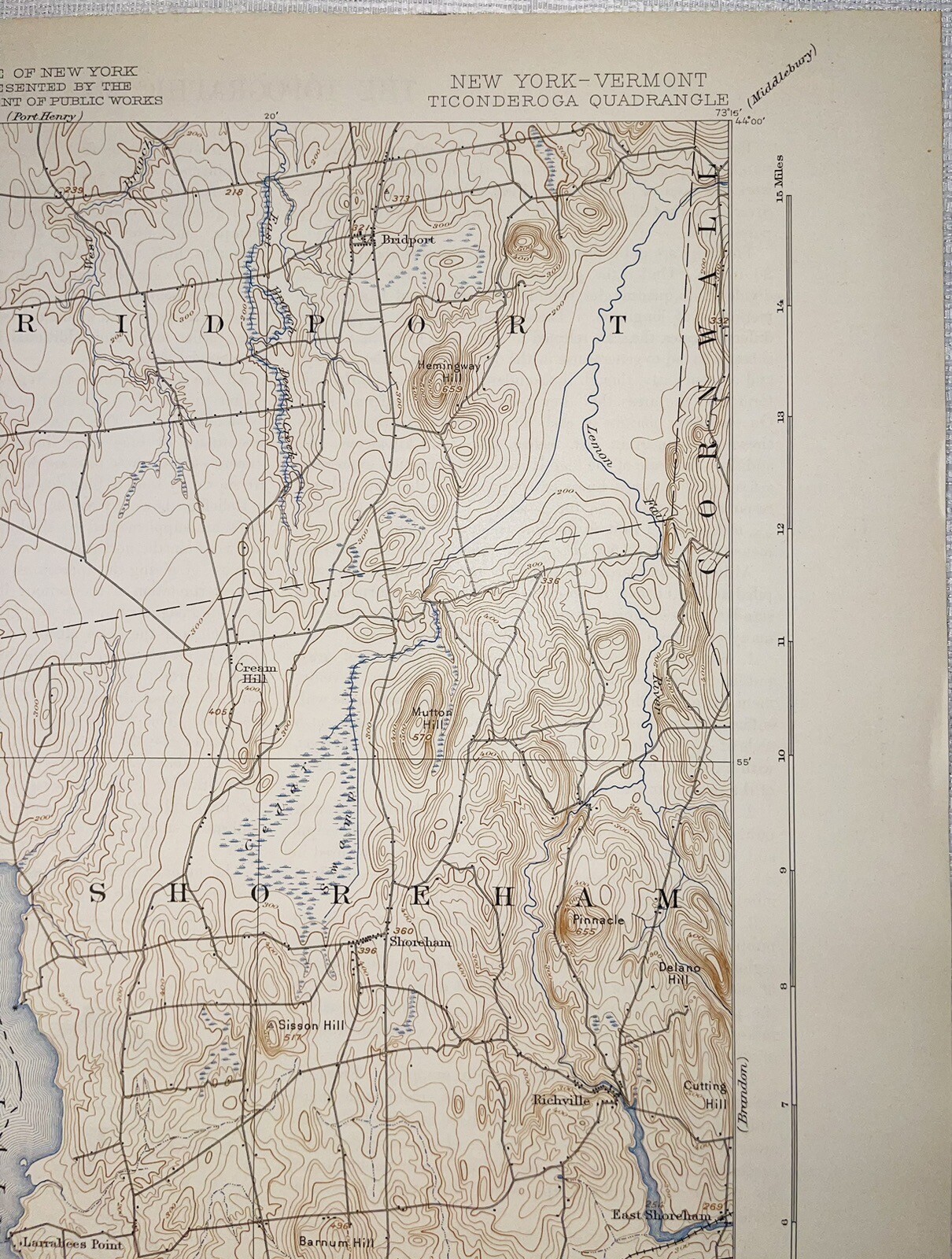 Ticonderoga, NY Topography Map, Putnam, Lake Champlain, Lake George, Crown Point