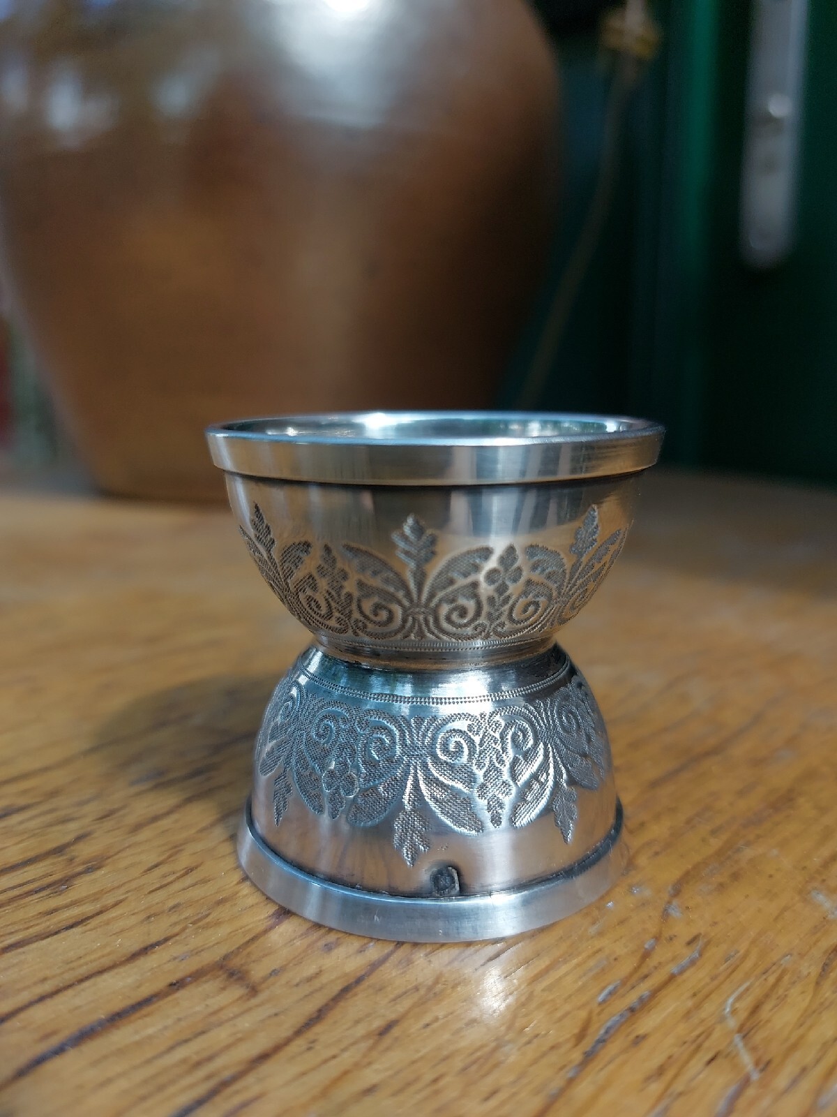 Solid Silver Diabolo Egg Cup Minerve Silver A Chapus