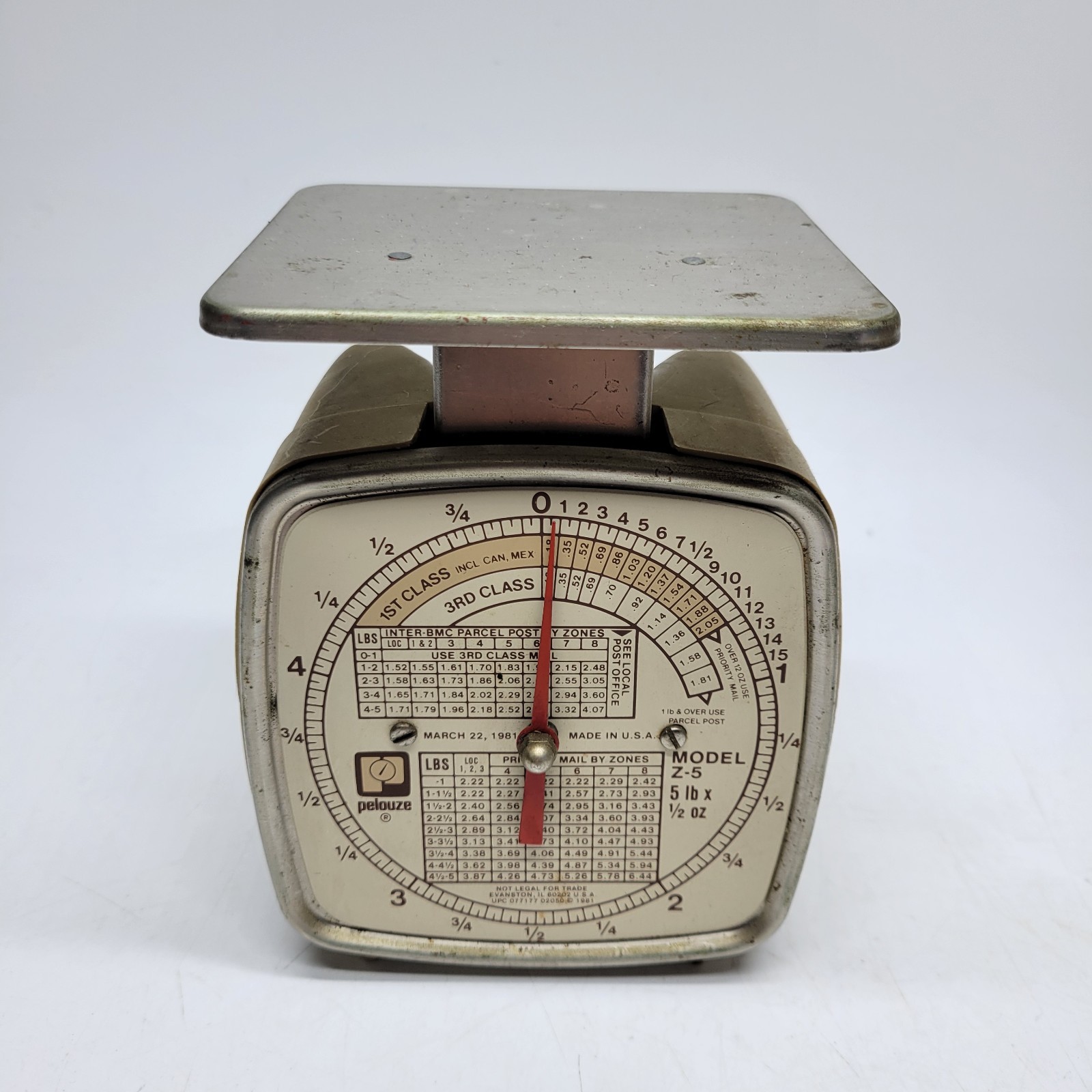 Vintage Pelouze Scale 5 Lb Model Z-5 Imperial Analog Postal