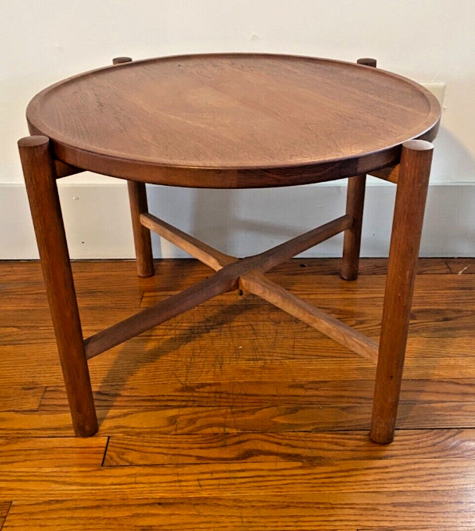 Vtg MCM PP35 Hans Wegner Mobler Tuck Folding Teak Oak Side Tray Coffee Table #2