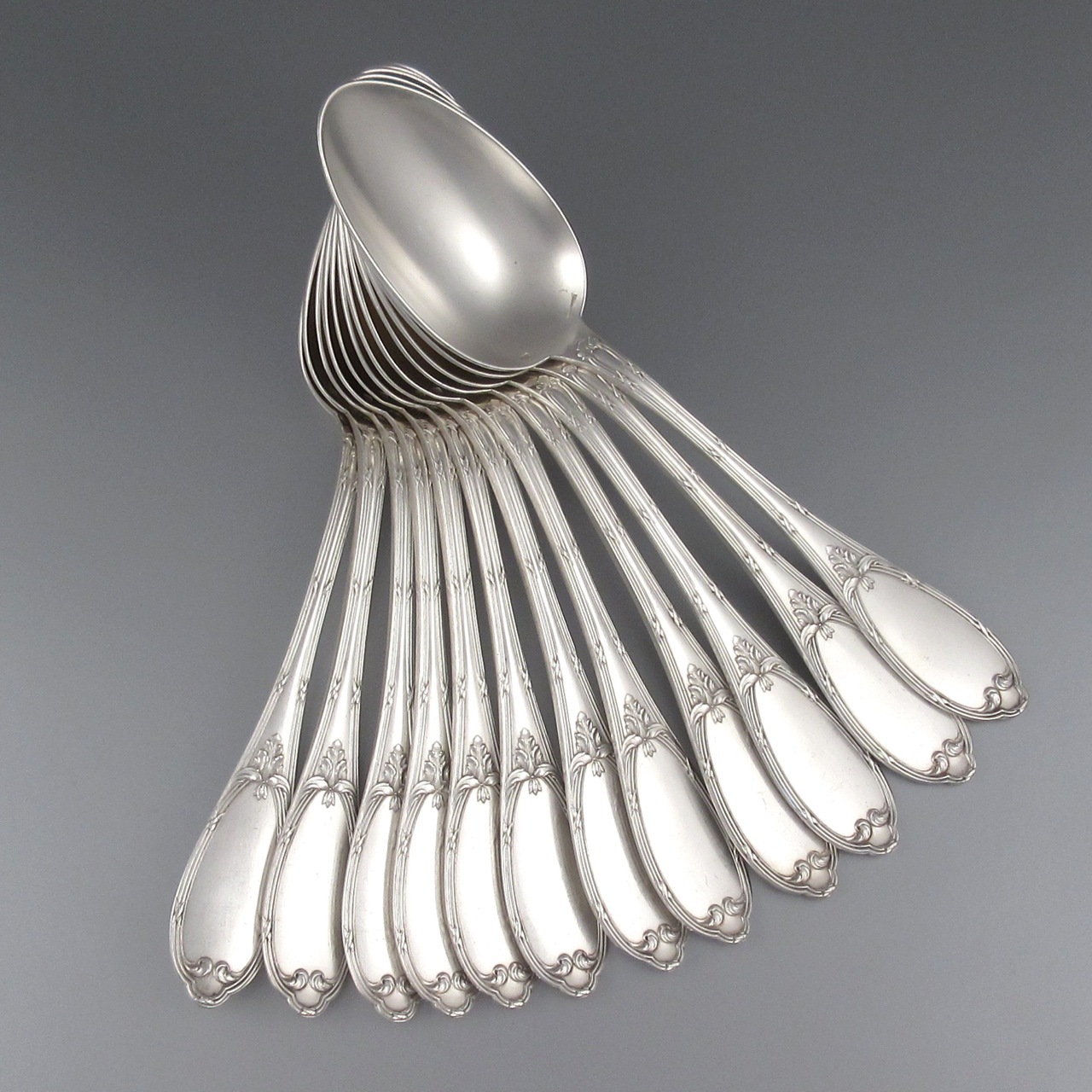 Antique French Silver Plate Flatware Set for Twelve, 25 pcs, Félix Frères