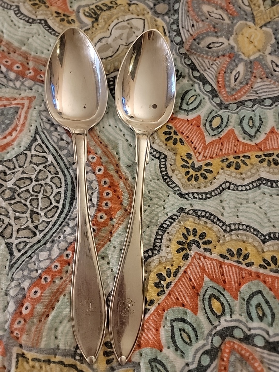 2 Antique Ostberg & Primans Silver-Plated Serving Spoon