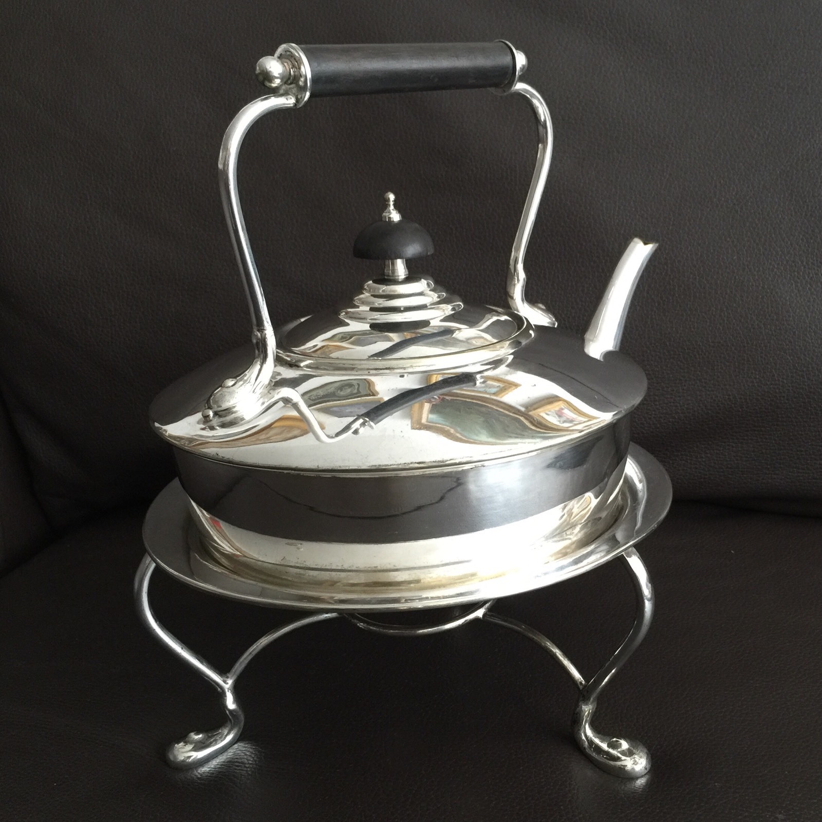 Antique Victorian 1884 Silver Plated Teapot & Stand By Adie Brothers Birmingham