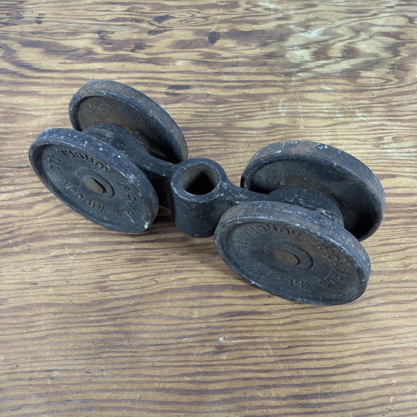Antique Richards-Wilcox Pocket Door Cast Iron Round Wheel Pulley