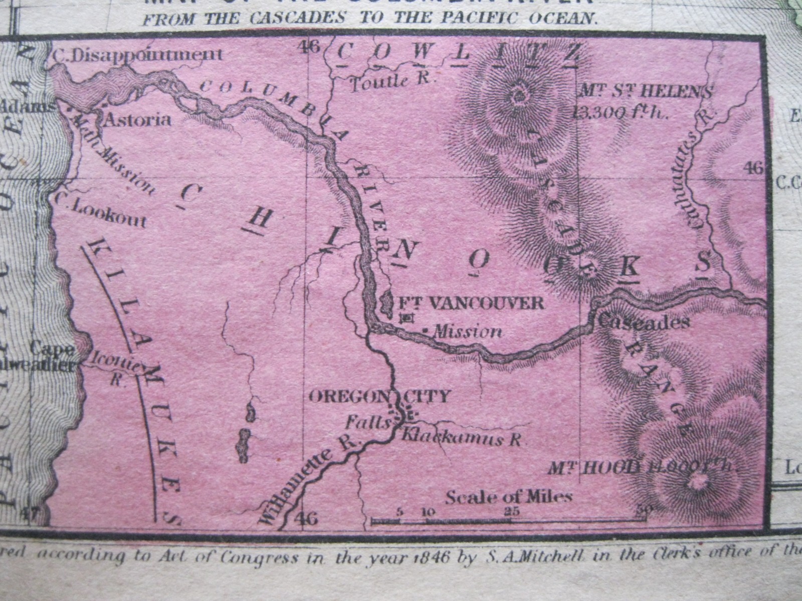 2-Original Mitchell Maps:1846 Upper California,&Oregon-Framed &1925 Rep.of Texas