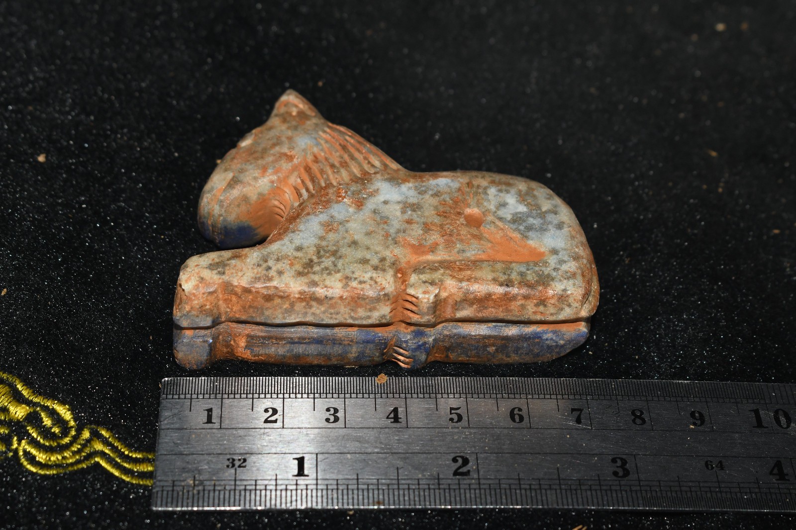 Large Ancient Near Eastern Lapis Lazuli Stone Carving in form of an animal