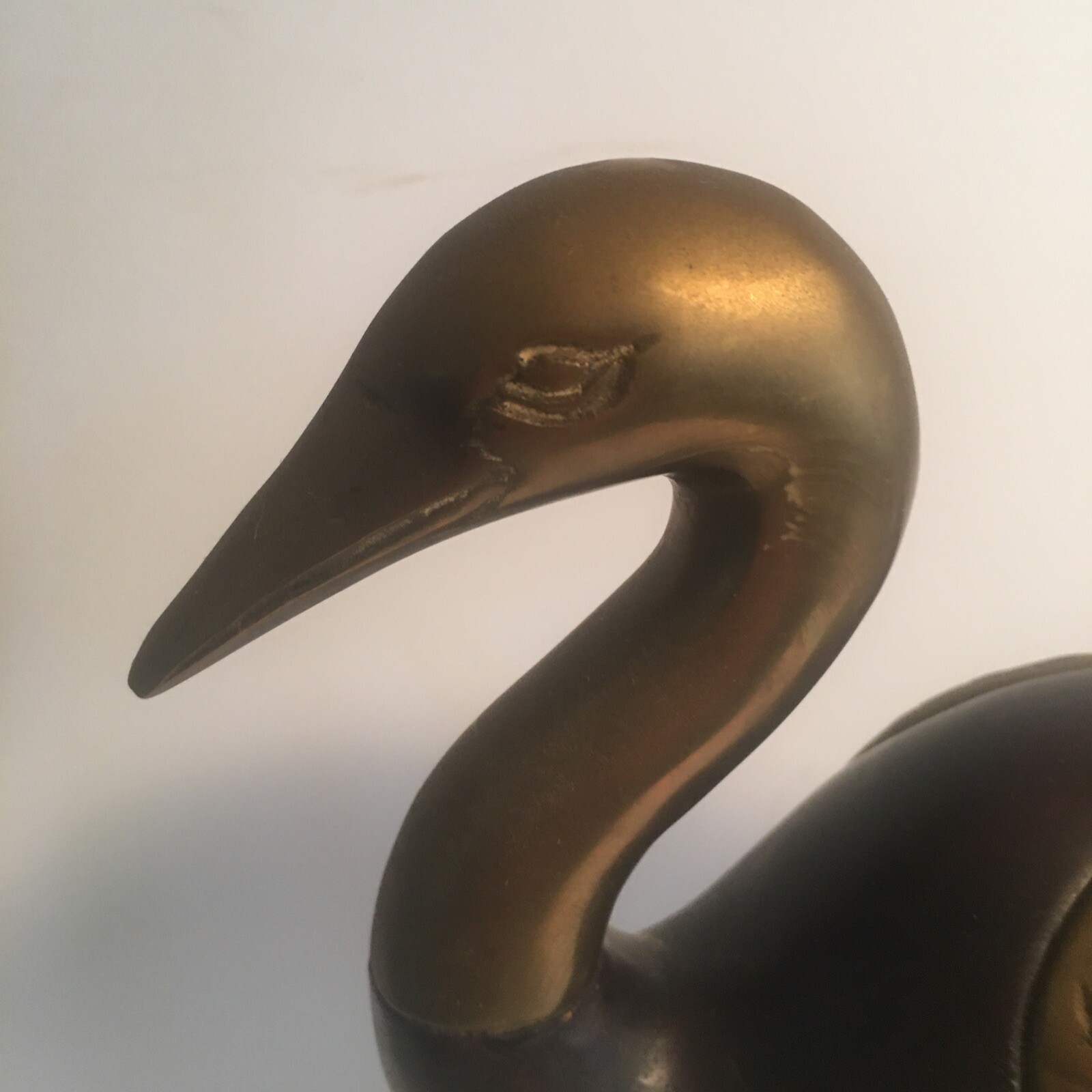Brass Fitted Wooden Crane / Stork Bird Statue 13.5×10.5 inches