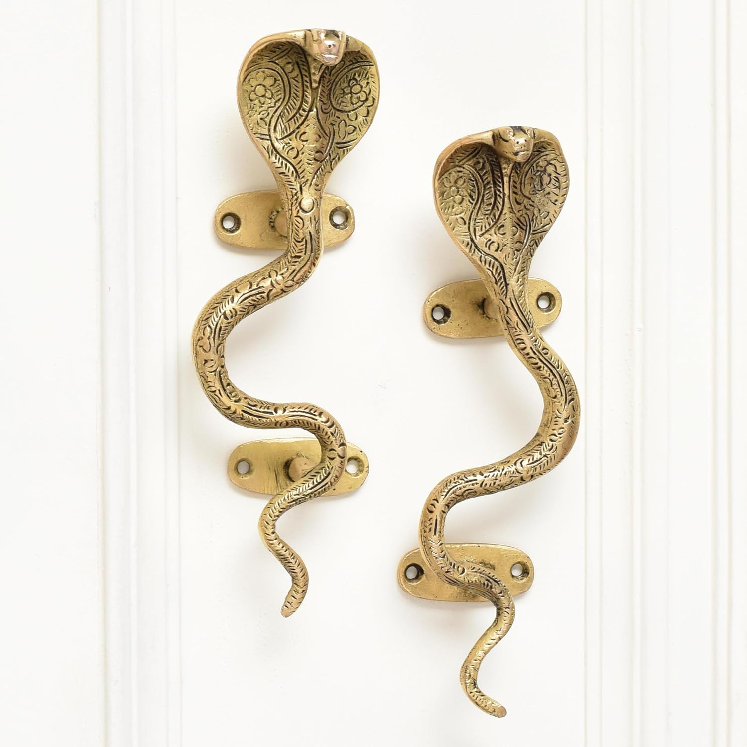 Indian Shelf Antique Brass Cabinet Pulls Cobra Snake Decorative Door Handles Int