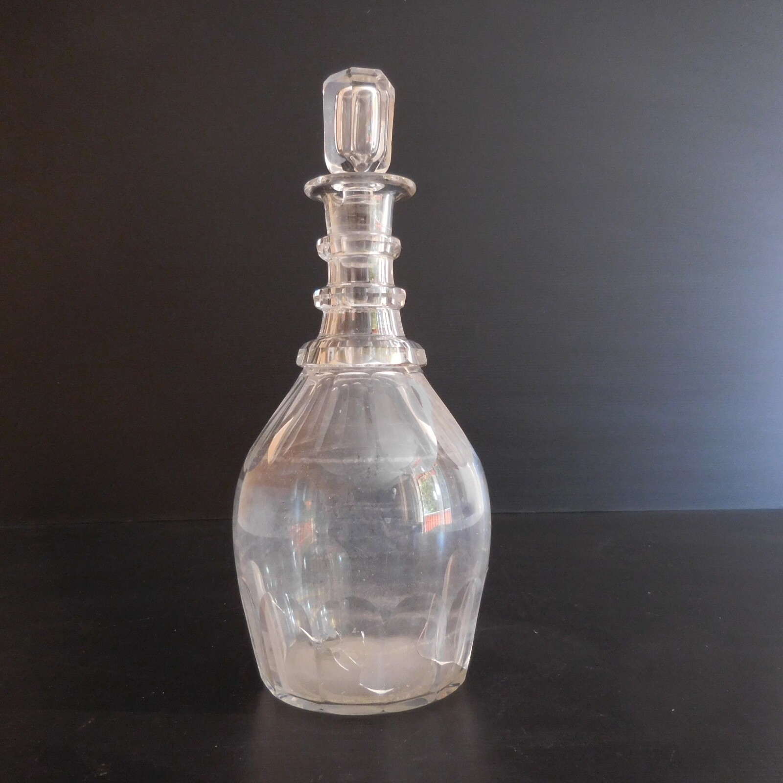 Carafe Bottle Glass Crystal Wine Alcohol Liquor Vintage Art Deco France N4223