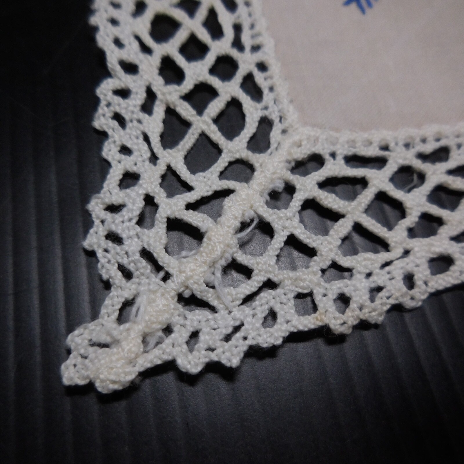 Rectangle Doily Lace Embroidery Flower Art Nouveau Handmade France N7098