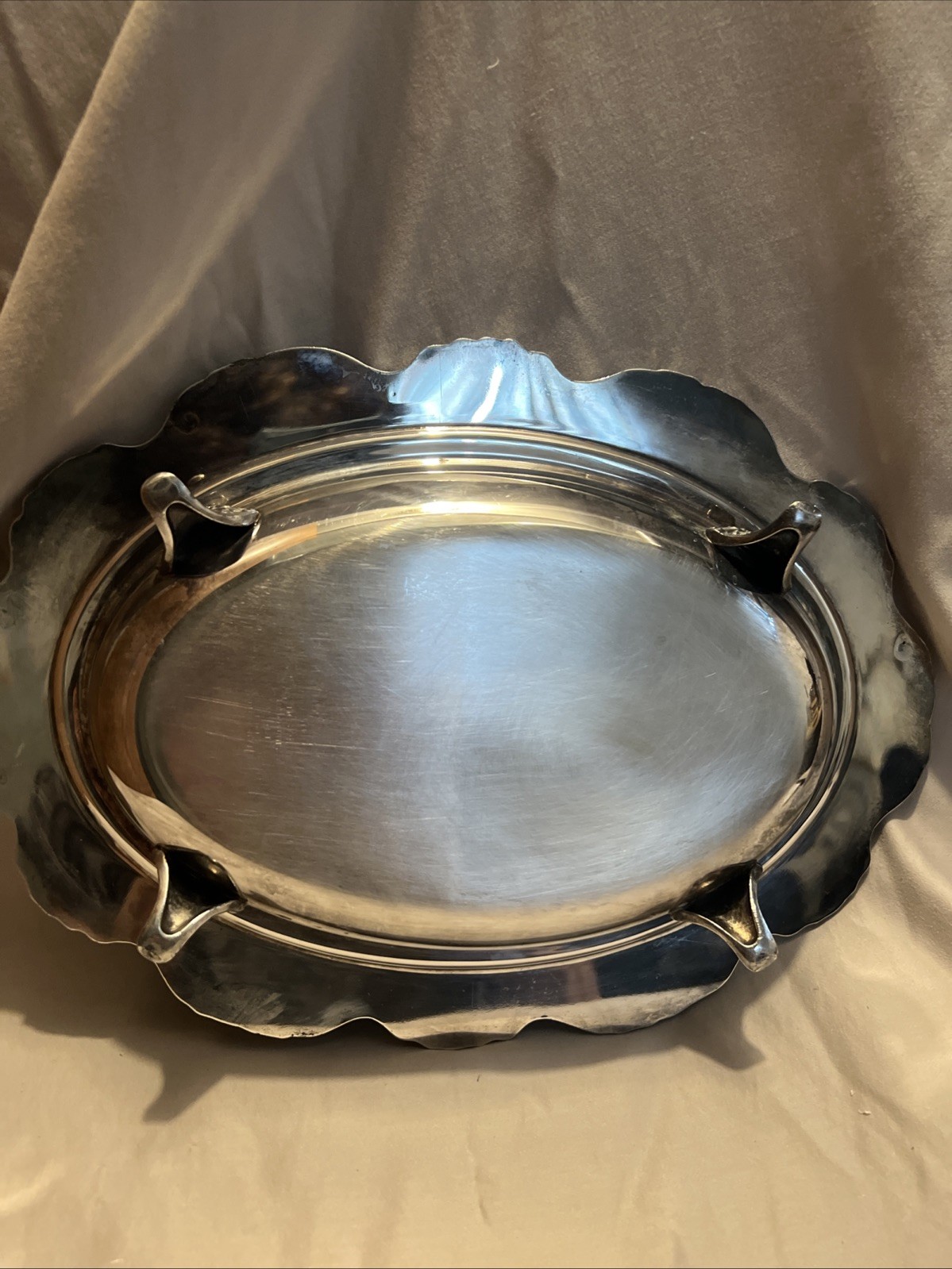 Vintage Lancaster Rose EPCA Silver Plate Serving Dish 415 By Poole 13 X 10