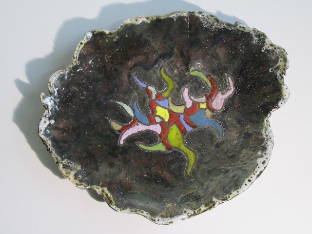 Particular Wall Plate Glazed Ceramic Material Figure Signed 21ST Century
