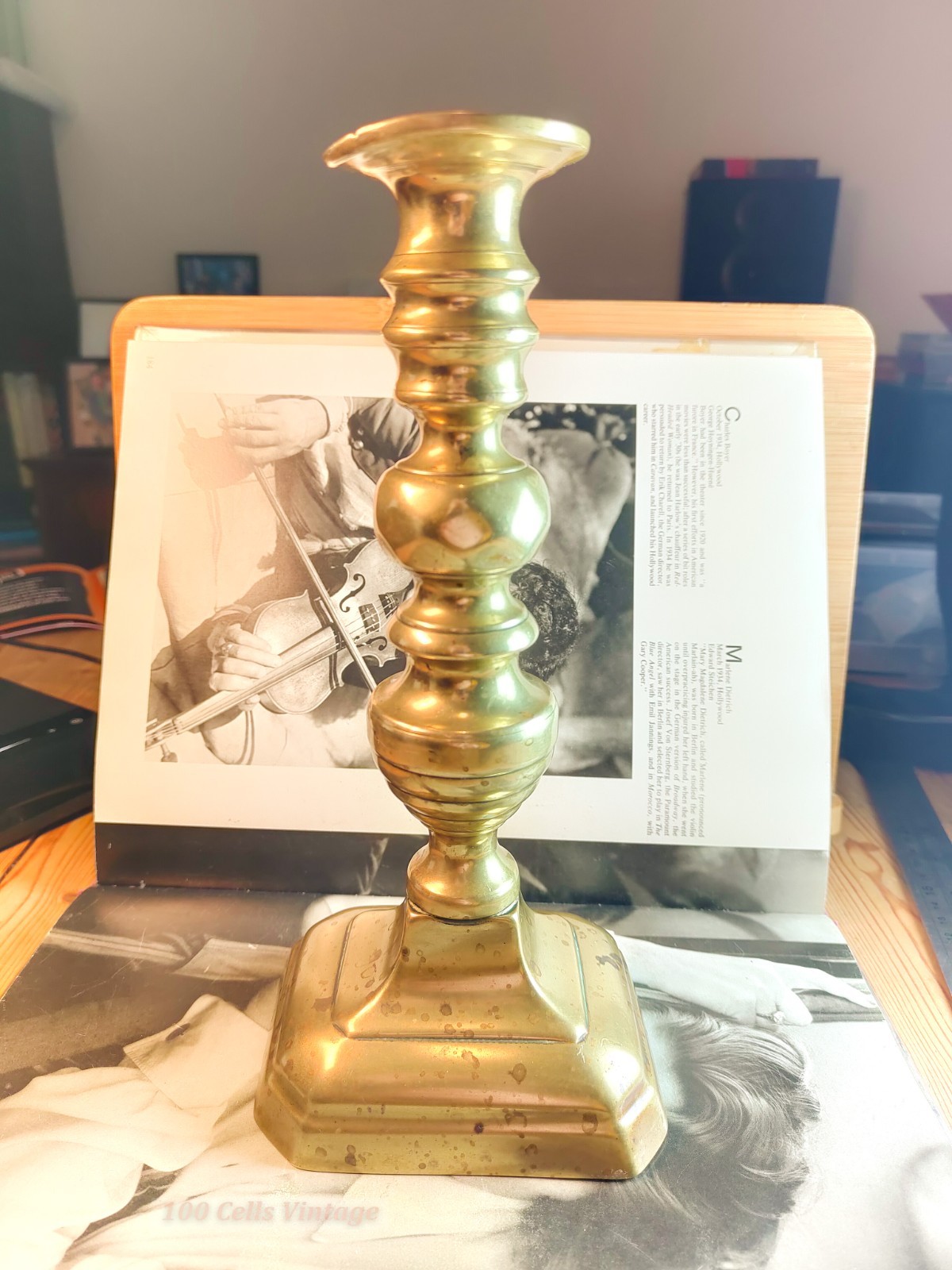 Brass Candlestick Holder 26cm Vintage or Antique Brass Candle Holder-A