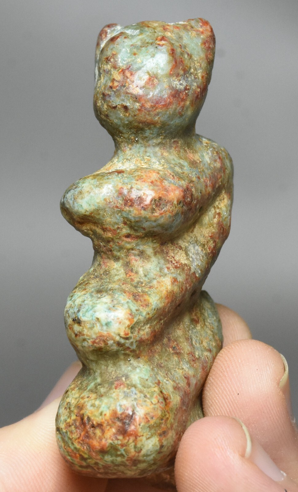 6CM China Hongshan Cultue Old Jade Carve Beast Face People Man ADULT only
