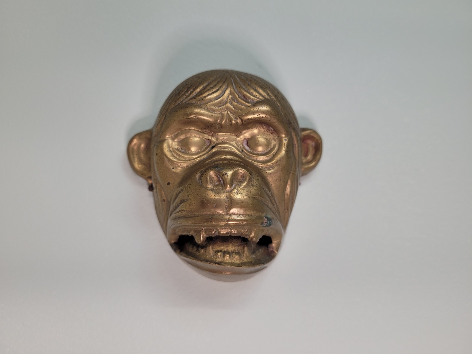 Vintage Brass Wall Hanging Art Sculpture Monkey / Ape Head – Greek Theatre Mask
