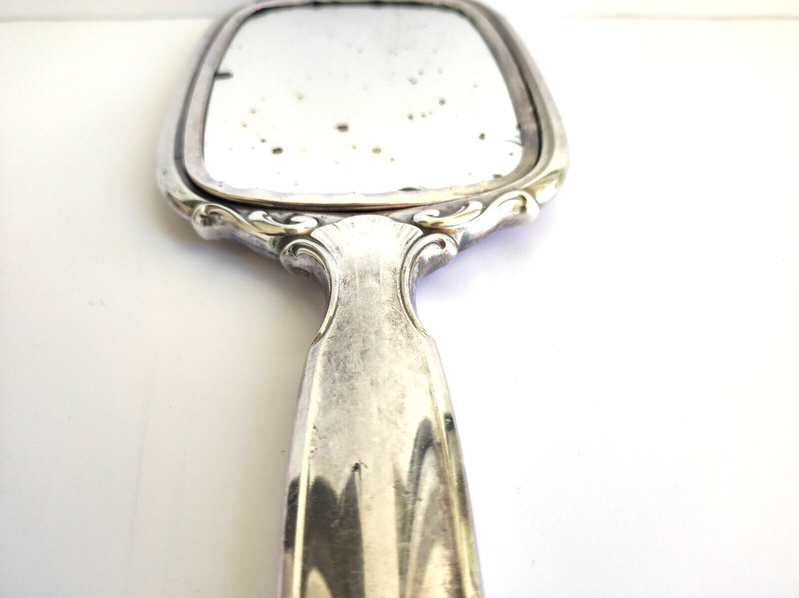 ALPACCA HOKA, Antique Sterling Silver Hand Mirror, Art Deco, Germany 1900’s, 11″